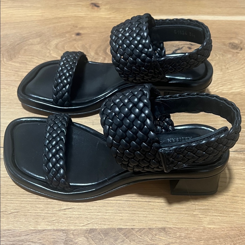 NEW Homers Pina Trenza 5 Black Braided Block Heel Sandals Size 36 Reg. $396 - Picture 3 of 13